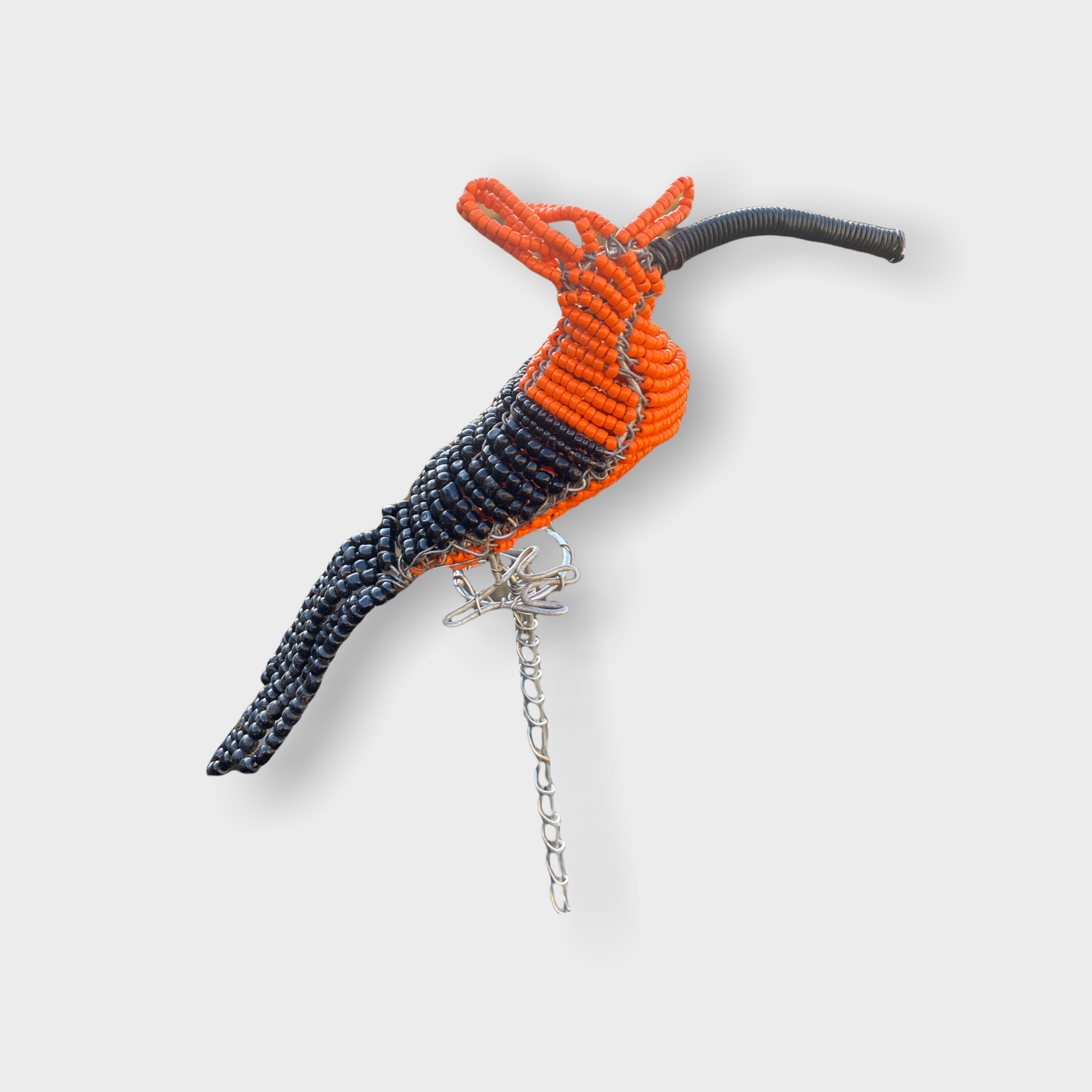 Beaded Garden Birds - South Africa - Orange/Black
