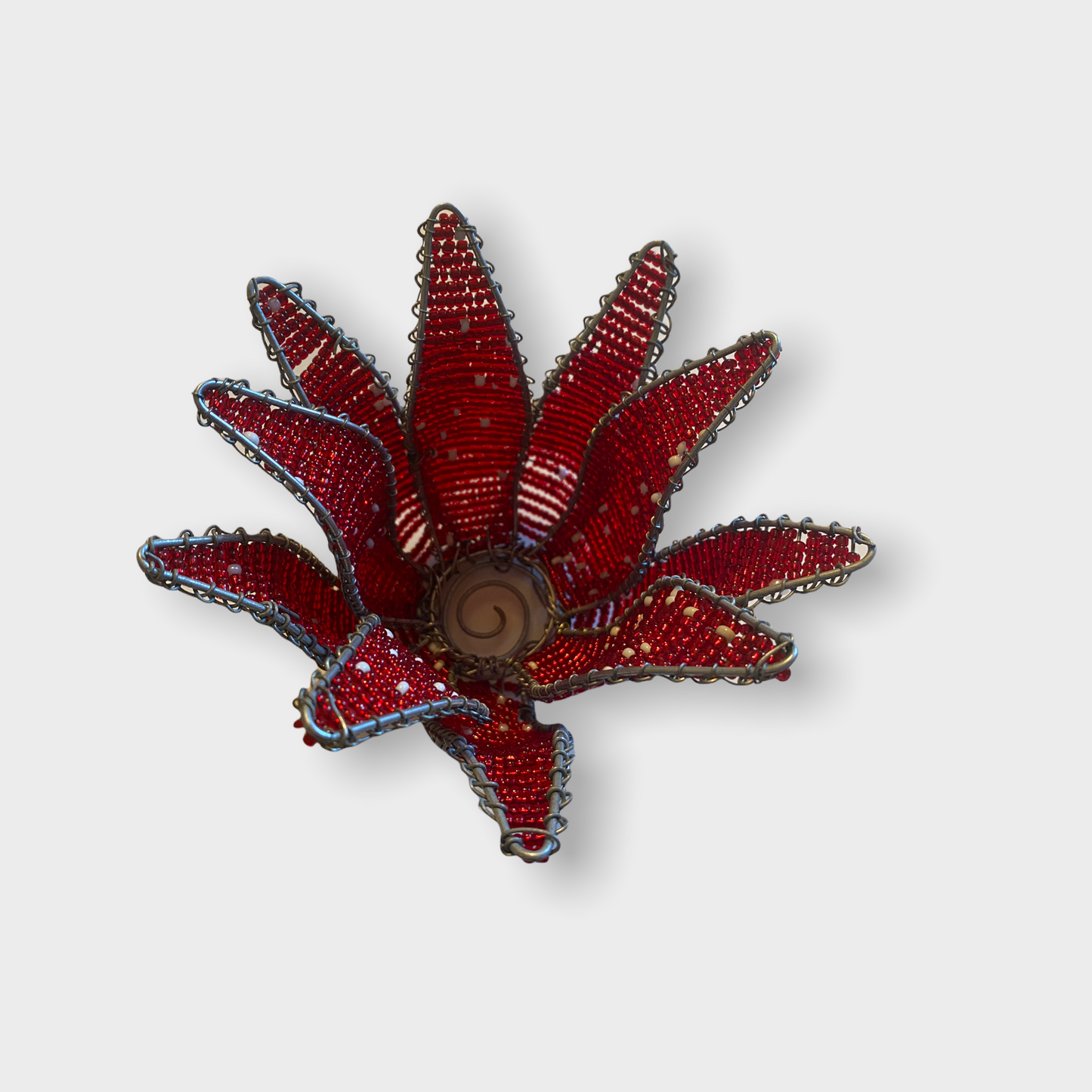 Beaded Protea Flower Candle Holder- South Africa