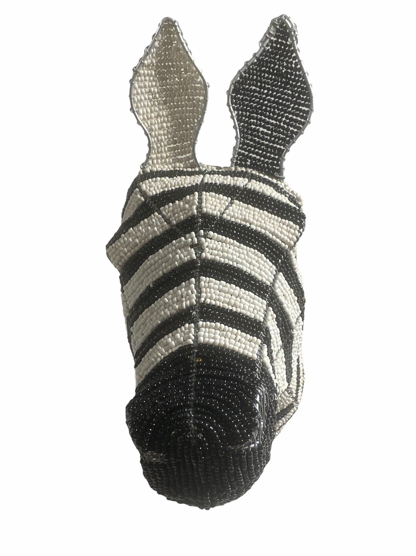Zebra wall sculpture- Hand made beaded- Large