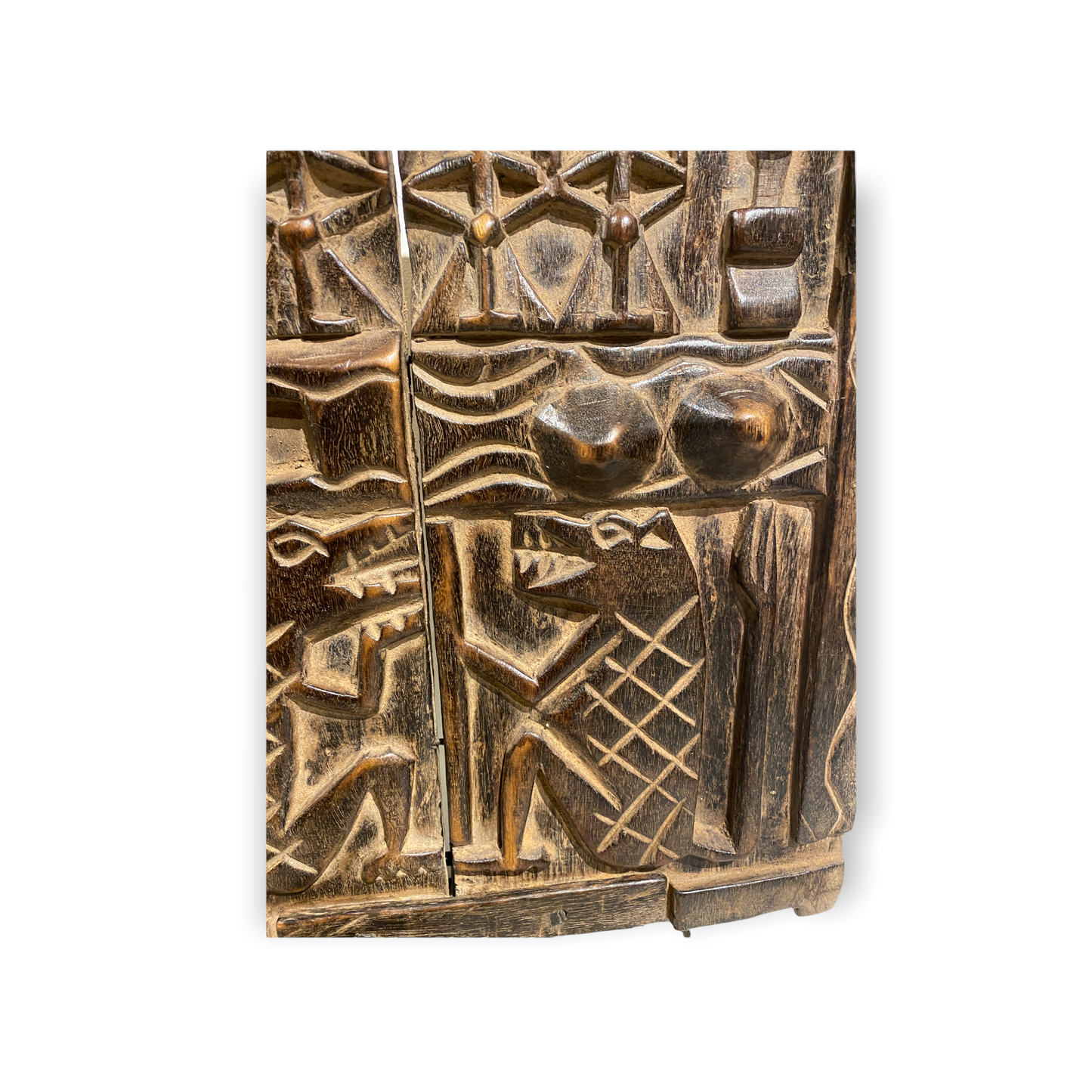 Dogon Granary door - old carving (01)