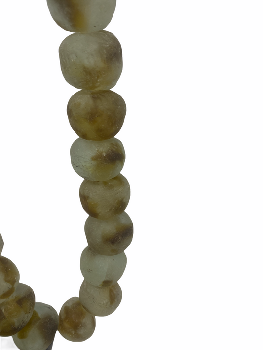 Ghana Glass beads Brown/Clear - Large