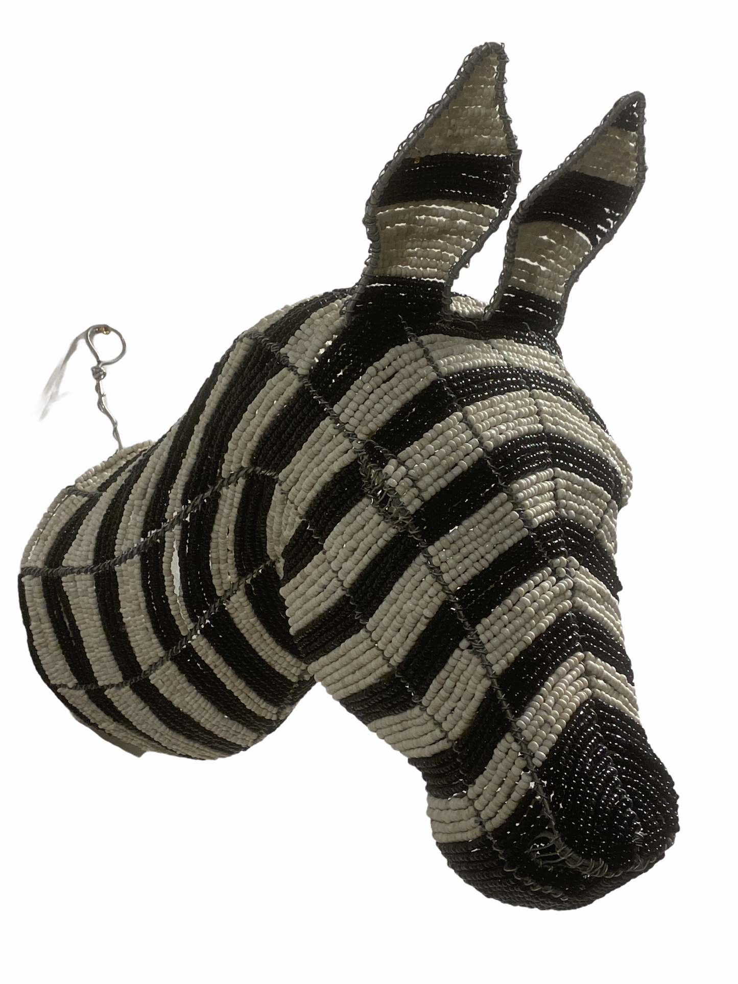 Zebra wall sculpture- Hand made beaded- Large