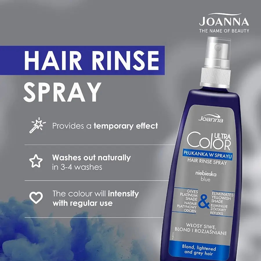 Joanna Ultra Color Blue Hair Rinse Spray Eliminate Yellow Shade