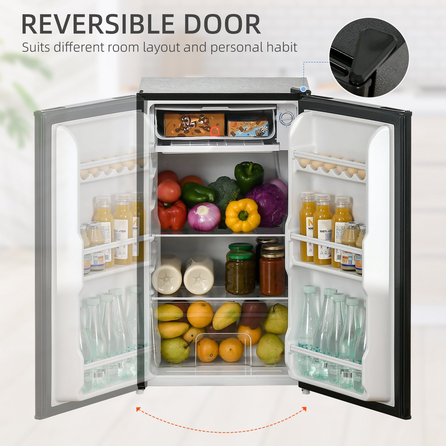 91 Litre Freestanding Under Counter Fridge with Chiller Box