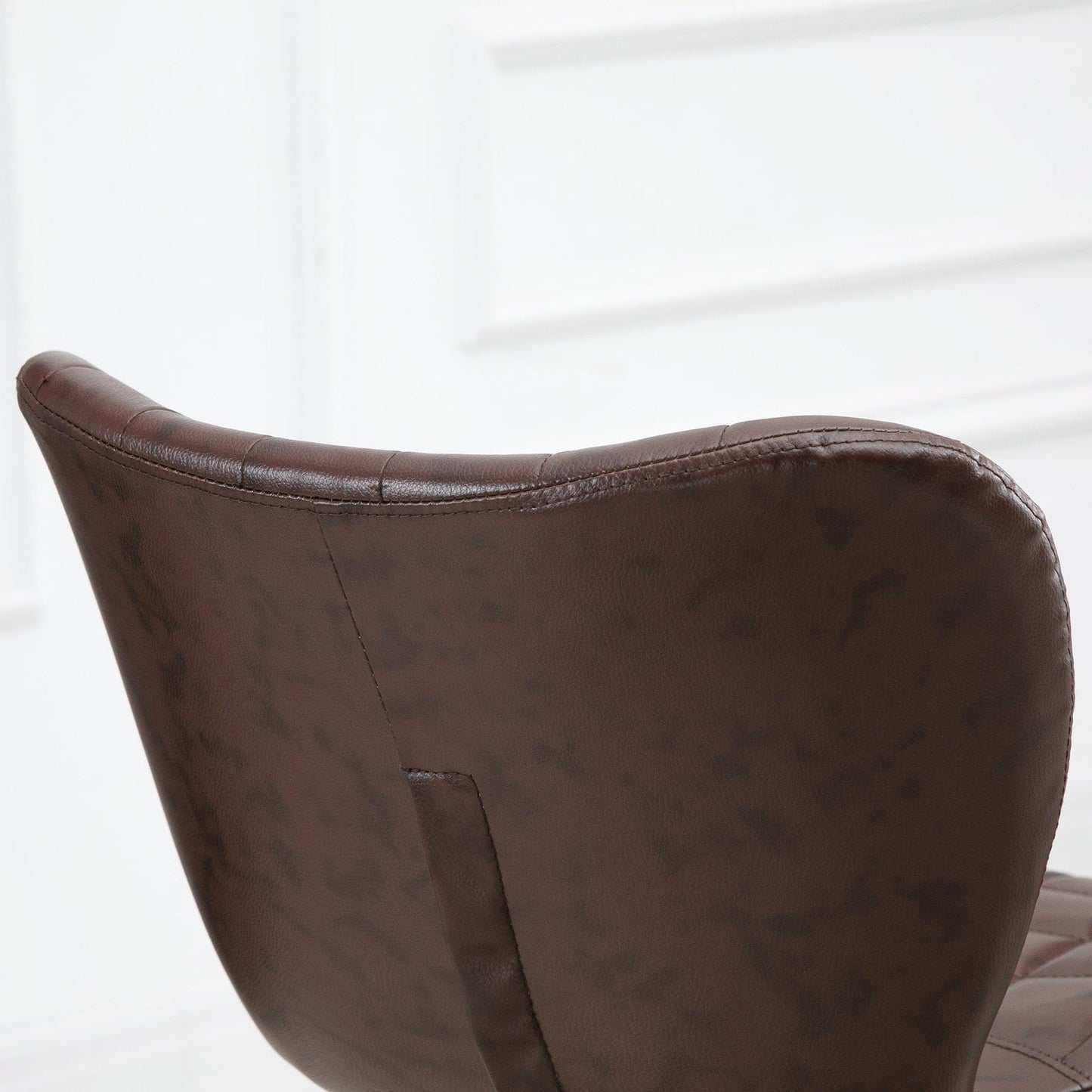 Homcom Bar Stools Set Of 2 Adjustable Height Swivel Bar Chairs With Footrest Brown
