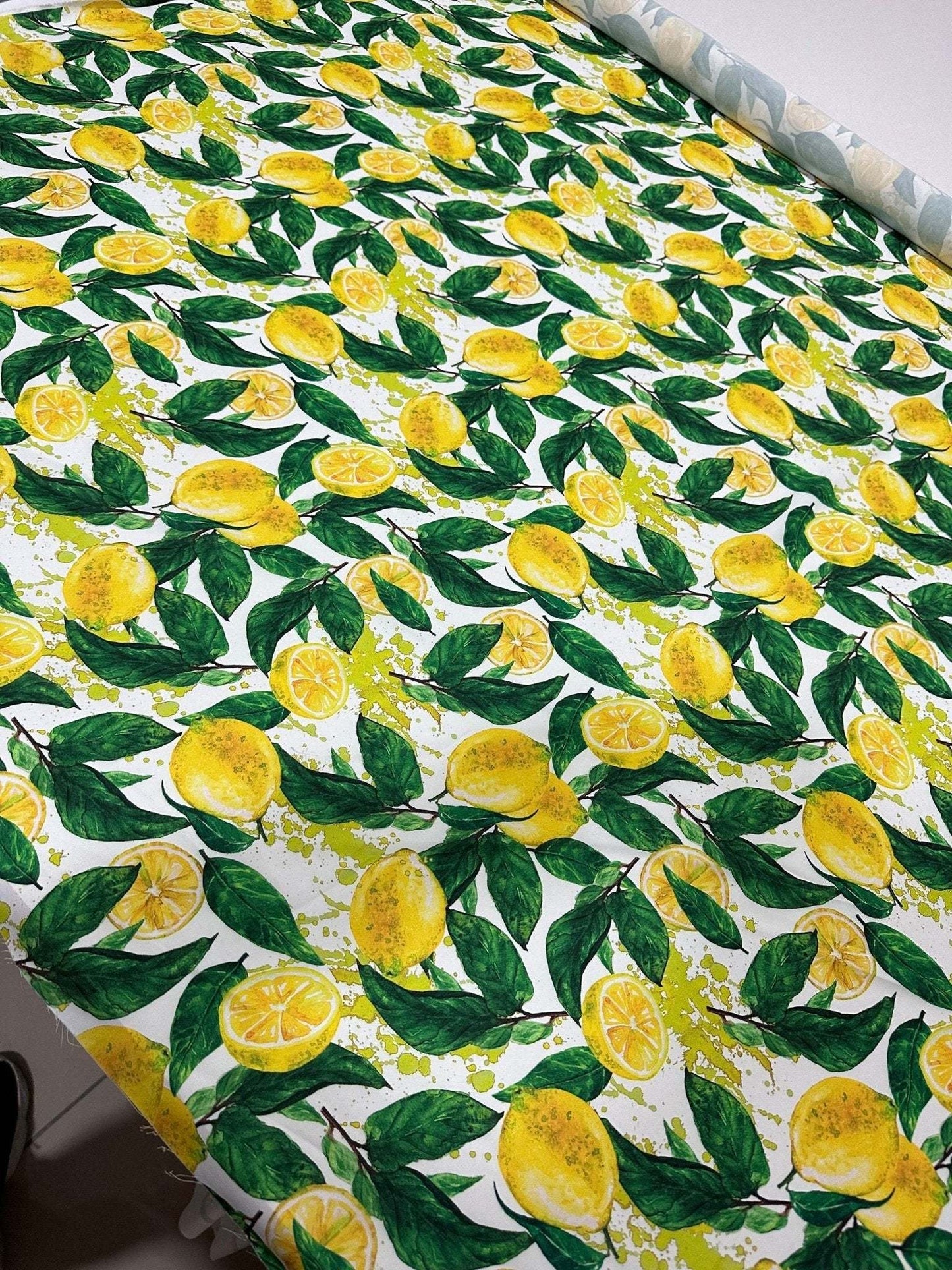 Lemon Pattern Fabric – Custom Printed Fabric on Satin, Crepe, Spandex or Chiffon
