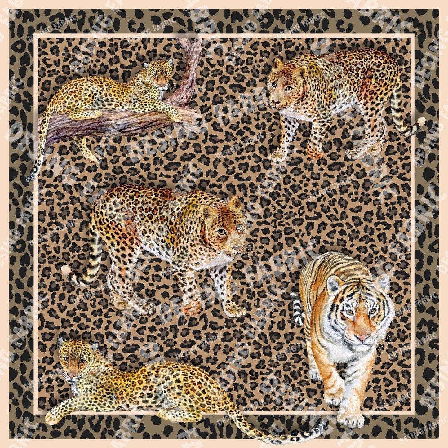 Leopard Print Crepe Fabric – Custom Printed Fabric, Choose Material by Metre