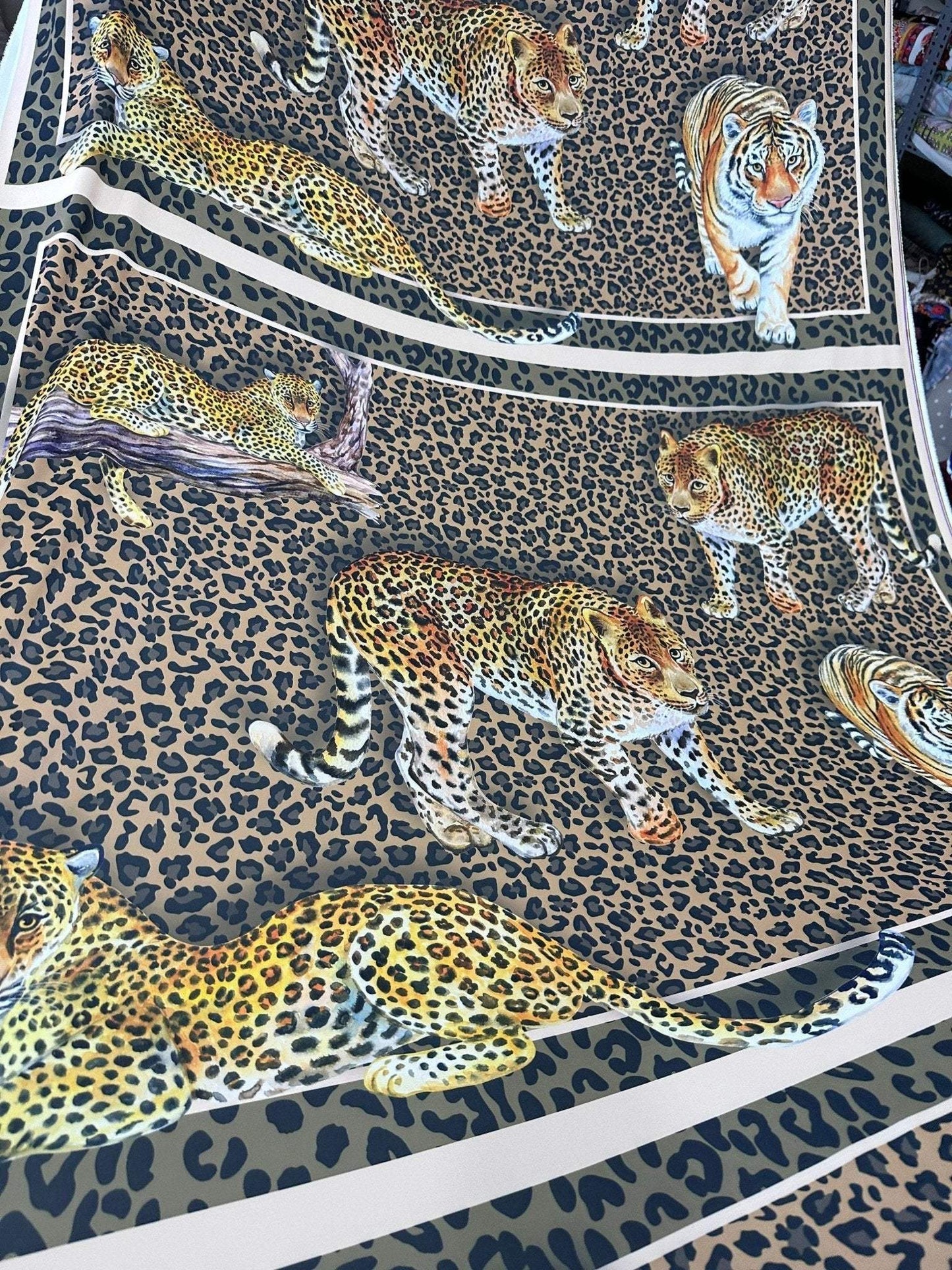 Leopard Print Crepe Fabric – Custom Printed Fabric, Choose Material by Metre