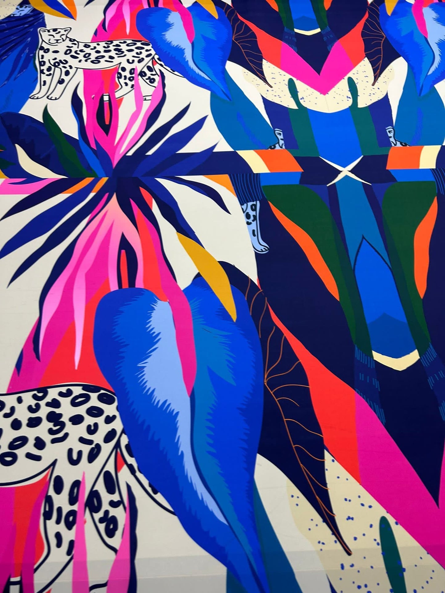 Leopard and Tropical Pattern Fabric