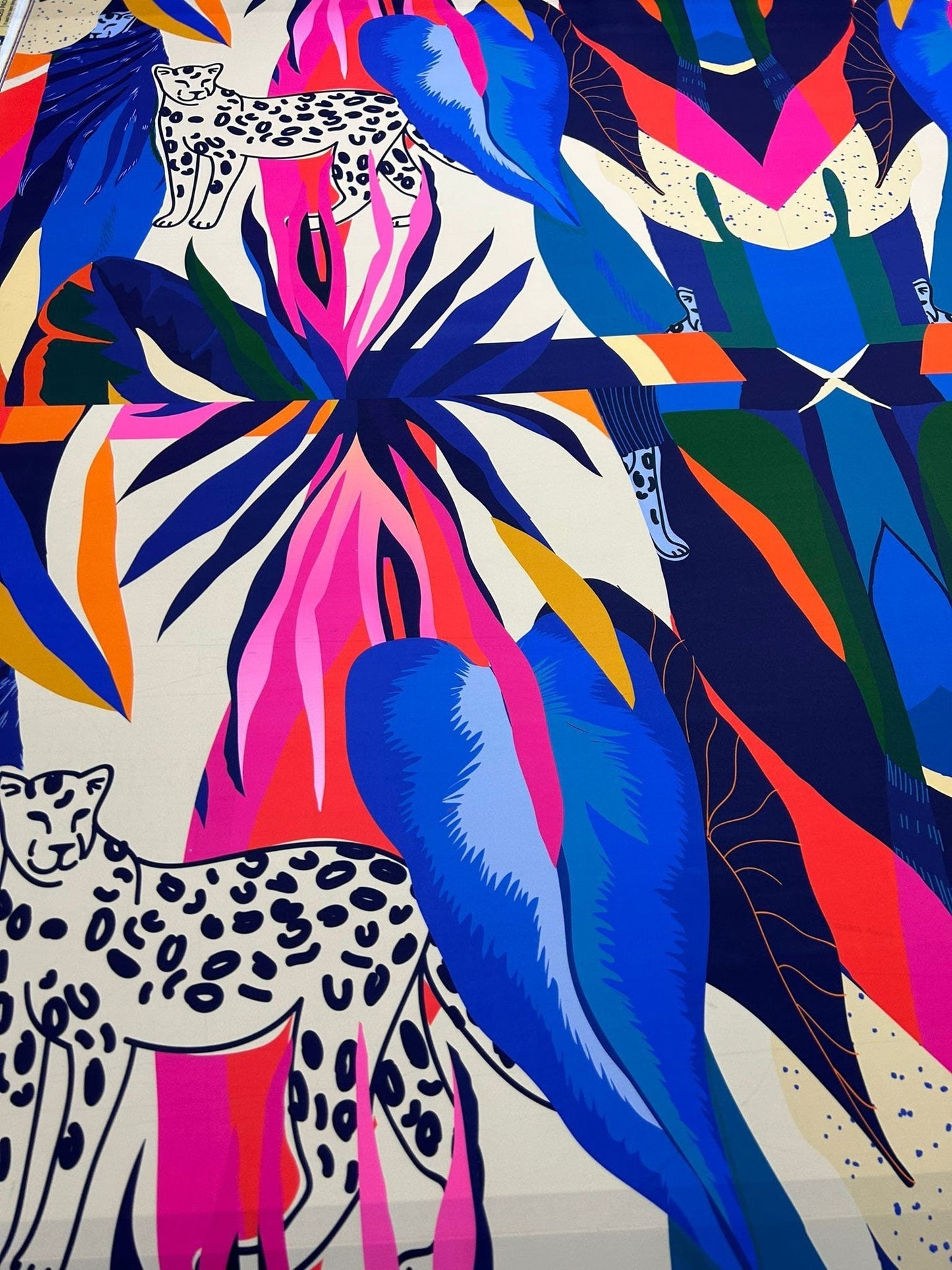 Leopard and Tropical Pattern Fabric