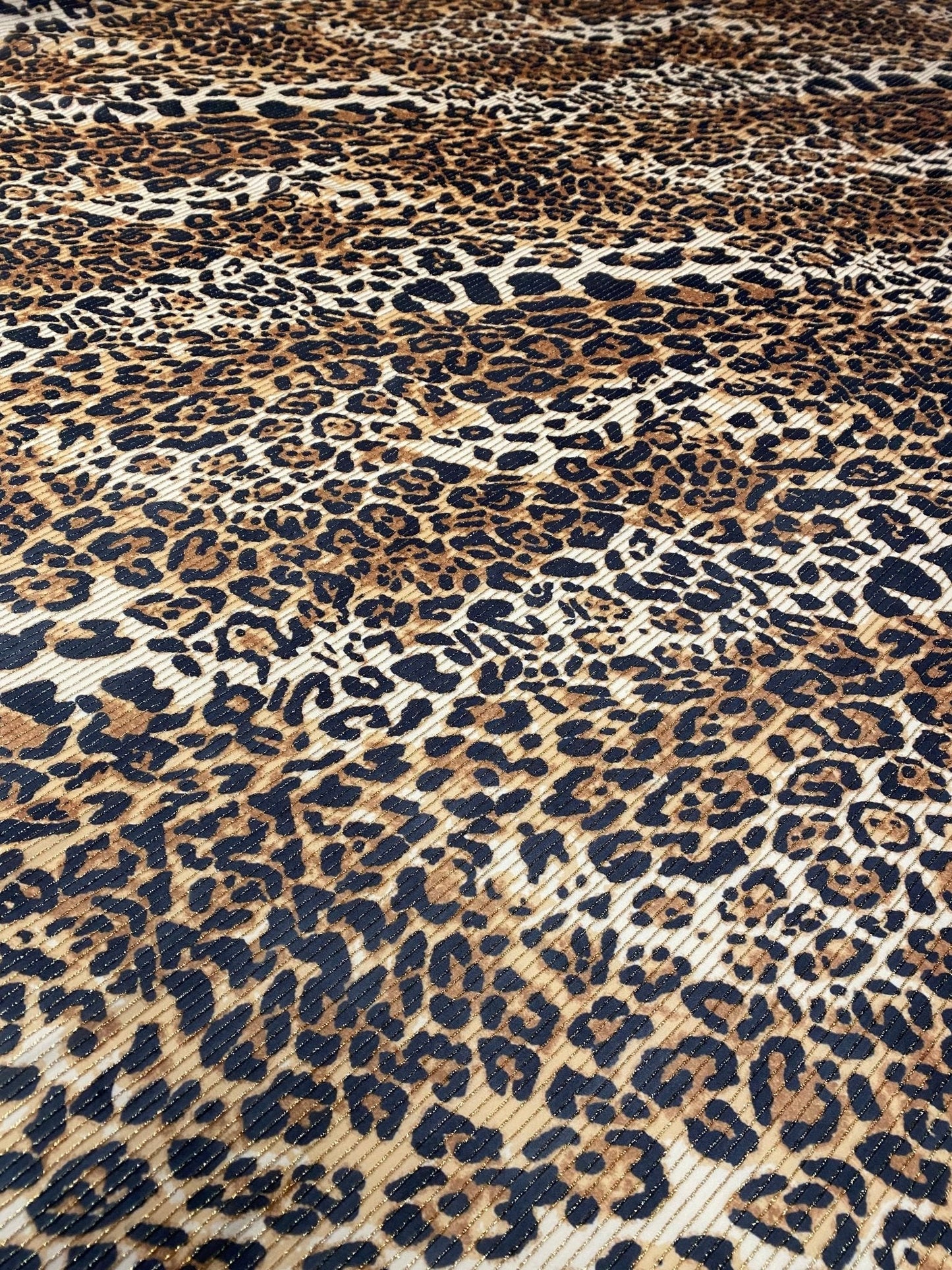 Leopard Pattern Lurex Spandex Fabric