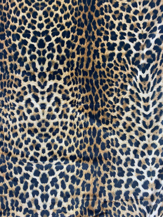 Leopard Pattern Stretch Velvet Fabric