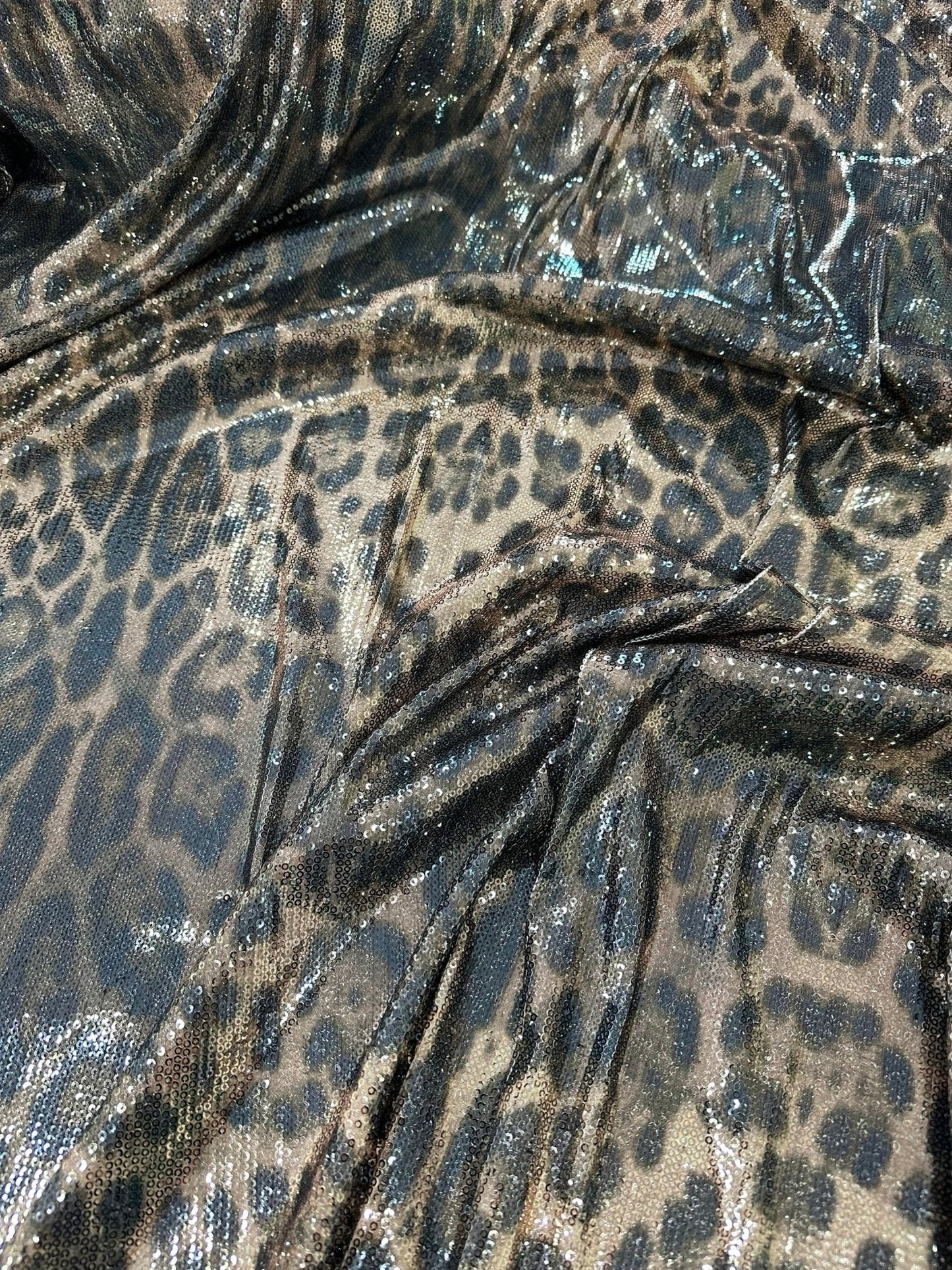 Leopard Print Sequin Fabric