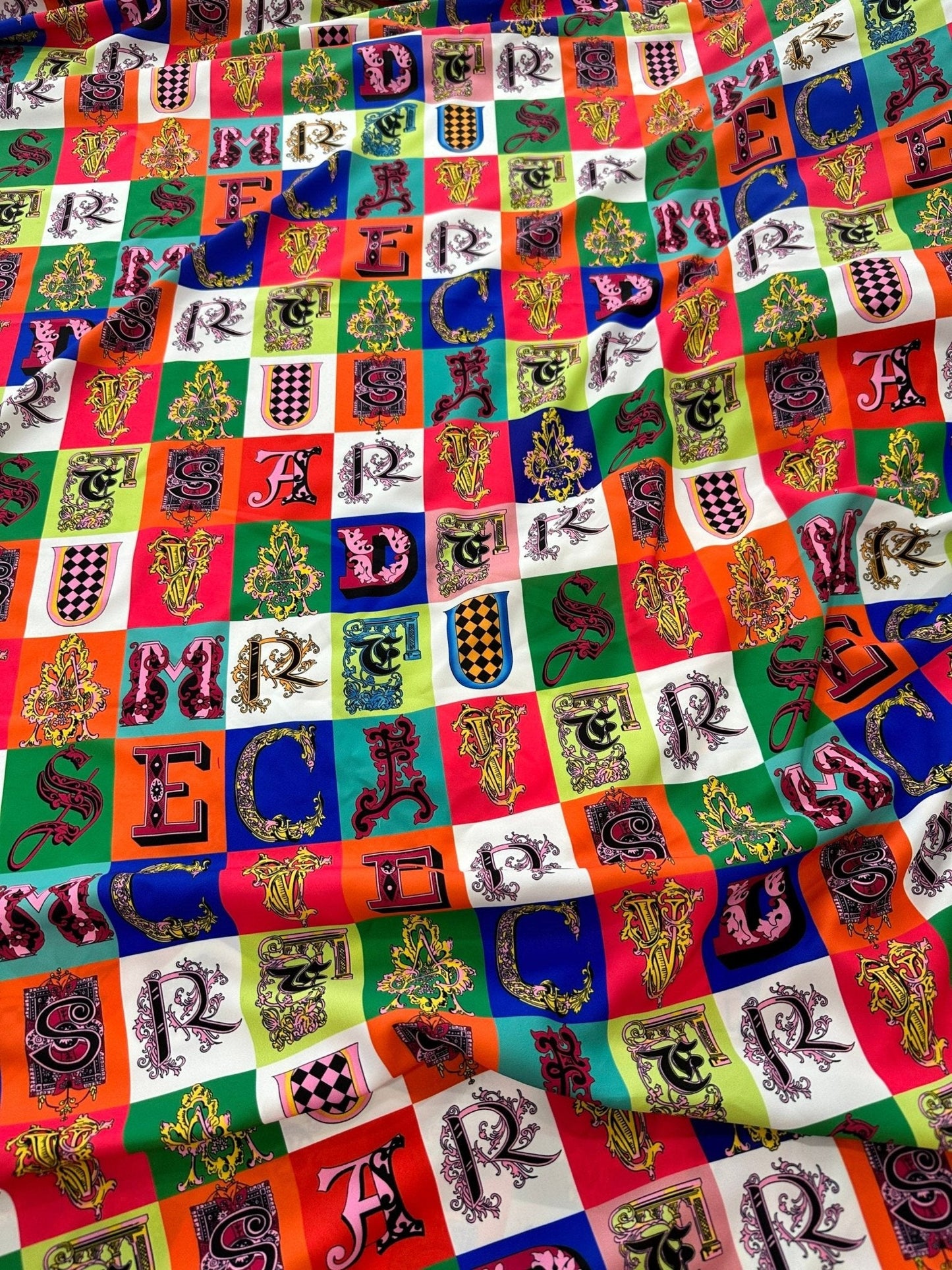 Letter Print Cotton Fabric