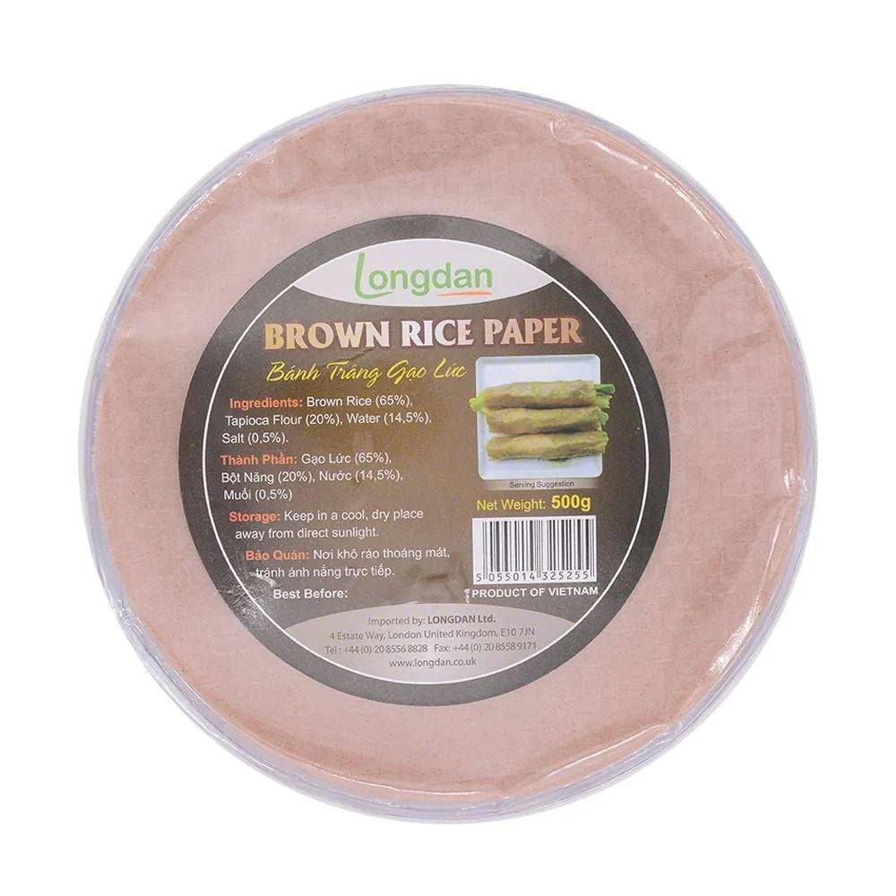 LONGDAN Brown Rice Paper Banh Trang Gao Lut 500g