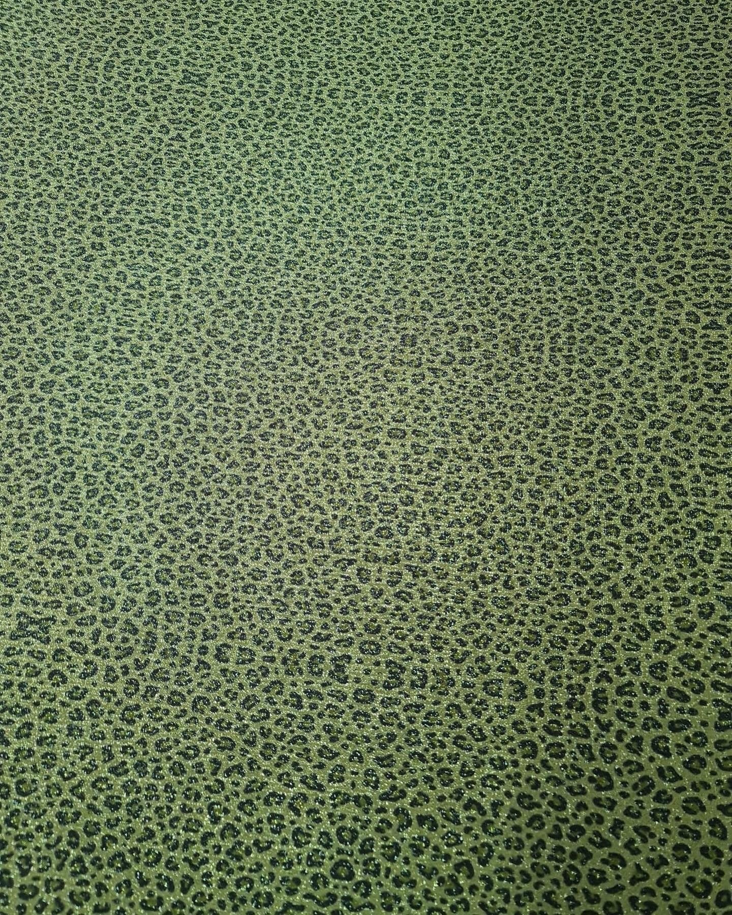 Leopard Print Lurex Fabric - Stretch 4-Way Material