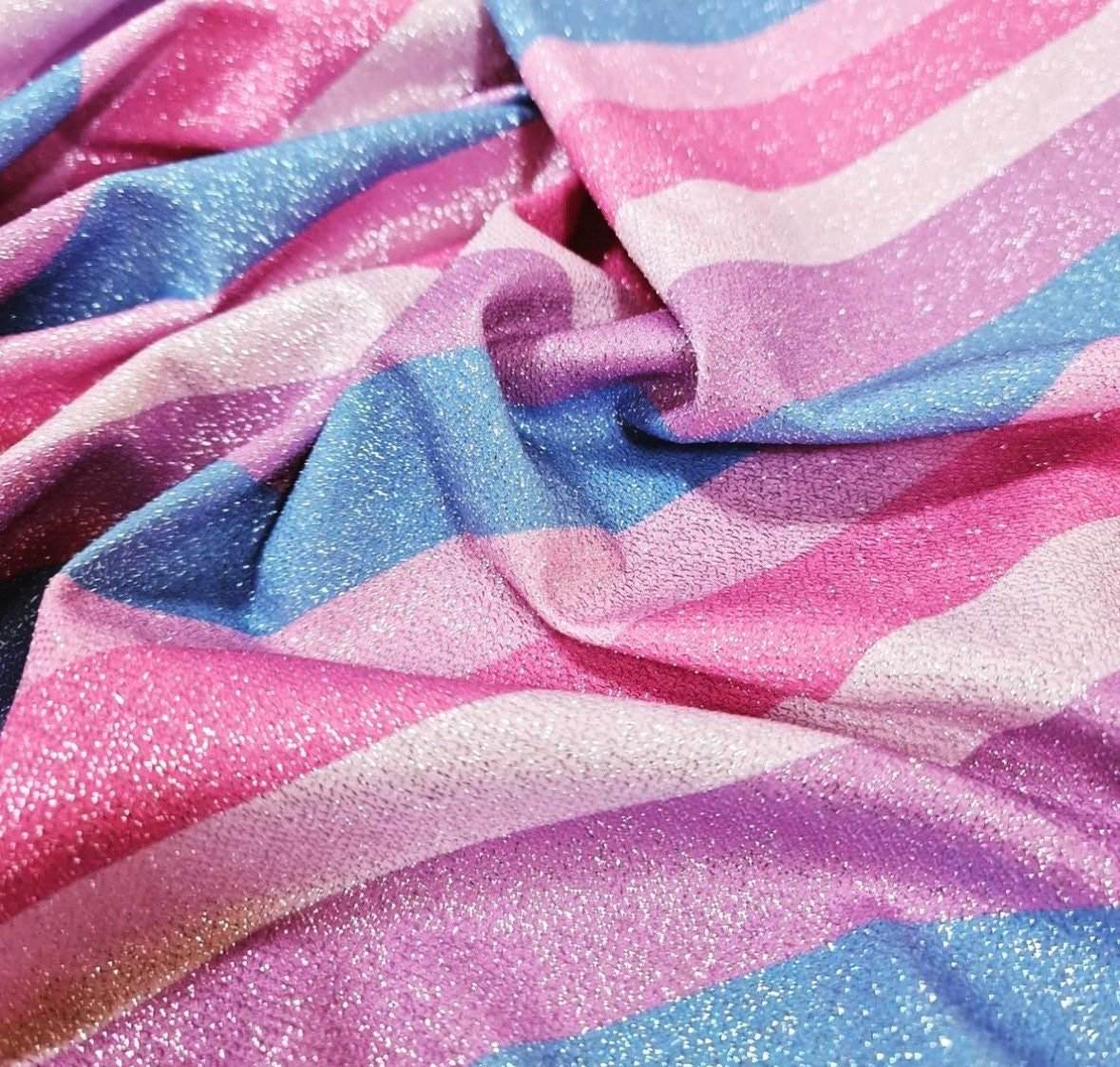 Lurex Striped Glitter Fabric