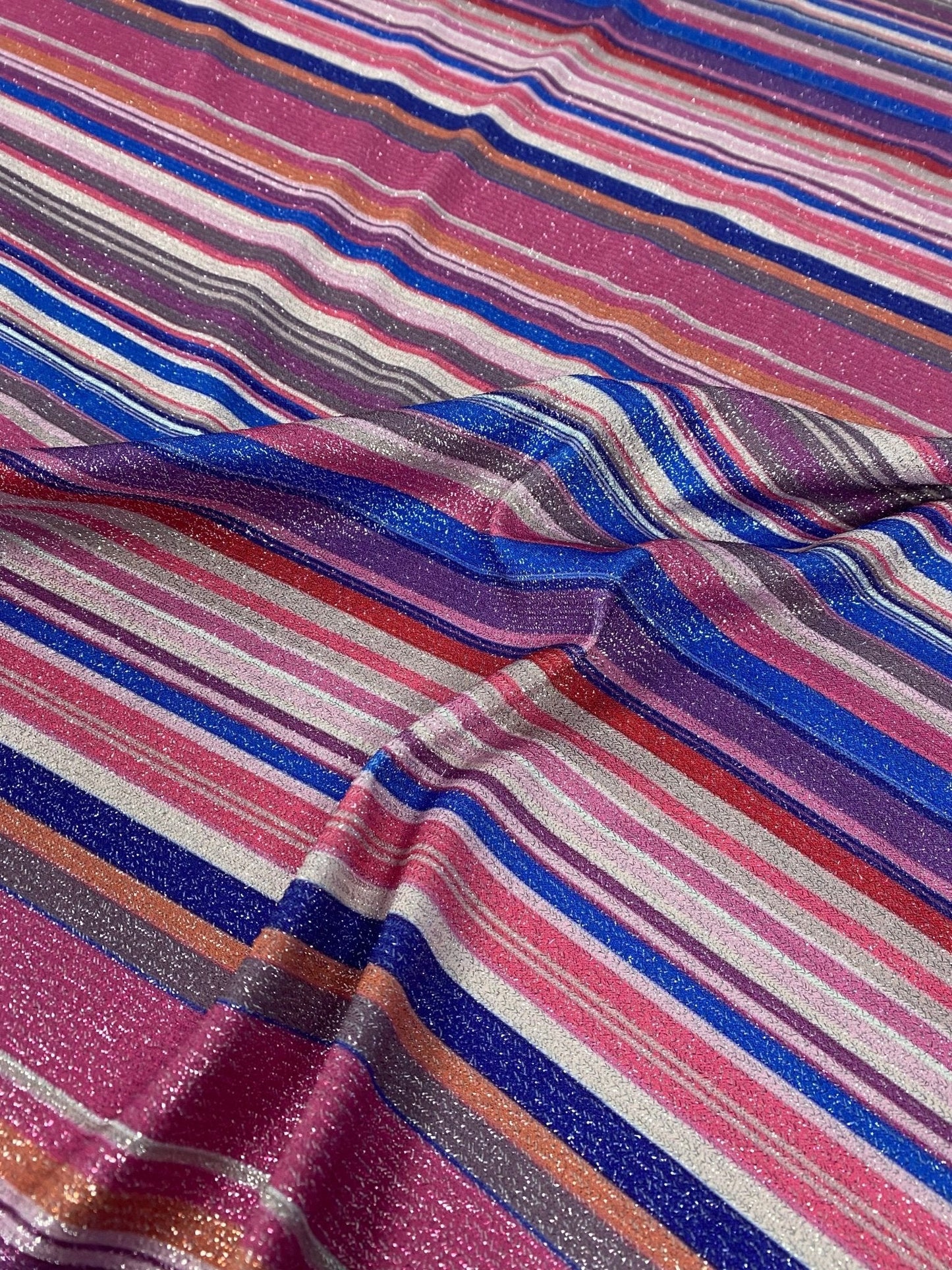 Lurex Striped Glitter Fabric