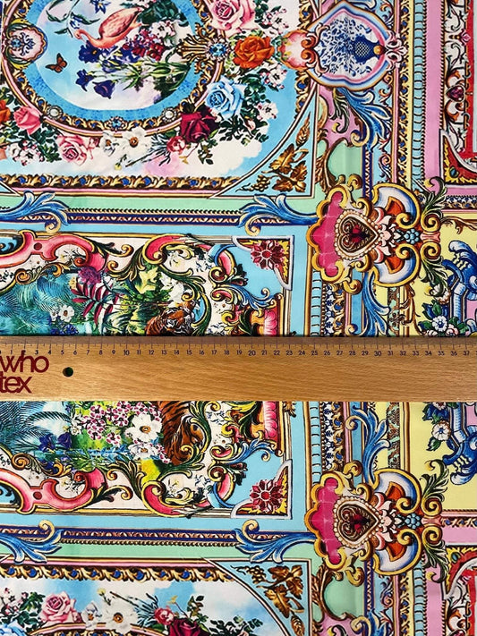 Luxury Baroque Fabric – Fabric by Metre, Options: Satin, Crepe, Spandex, Chiffon