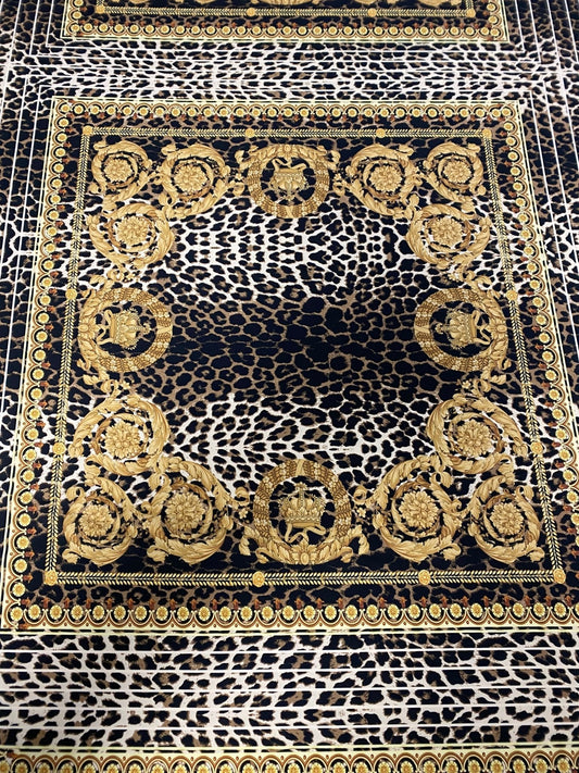 Luxury Baroque Leopard Crepe Fabric by the Metre