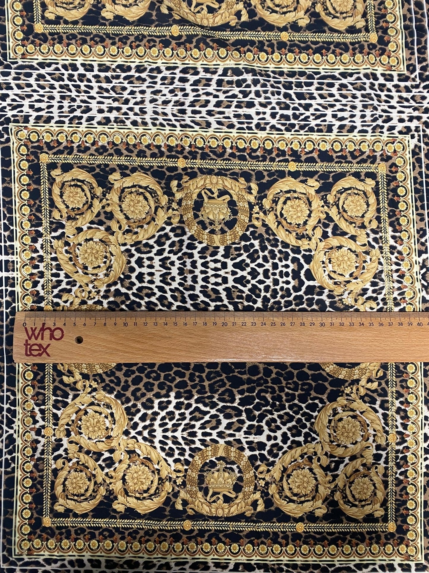 Luxury Baroque Leopard Crepe Fabric by the Metre