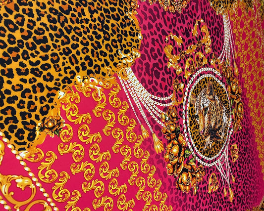 Luxury Baroque Leopard Print Fabric by the Metre