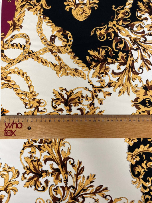 Luxury Baroque Zebra Chain Fabric – Custom Printed Fabric, Choose Material by Metre