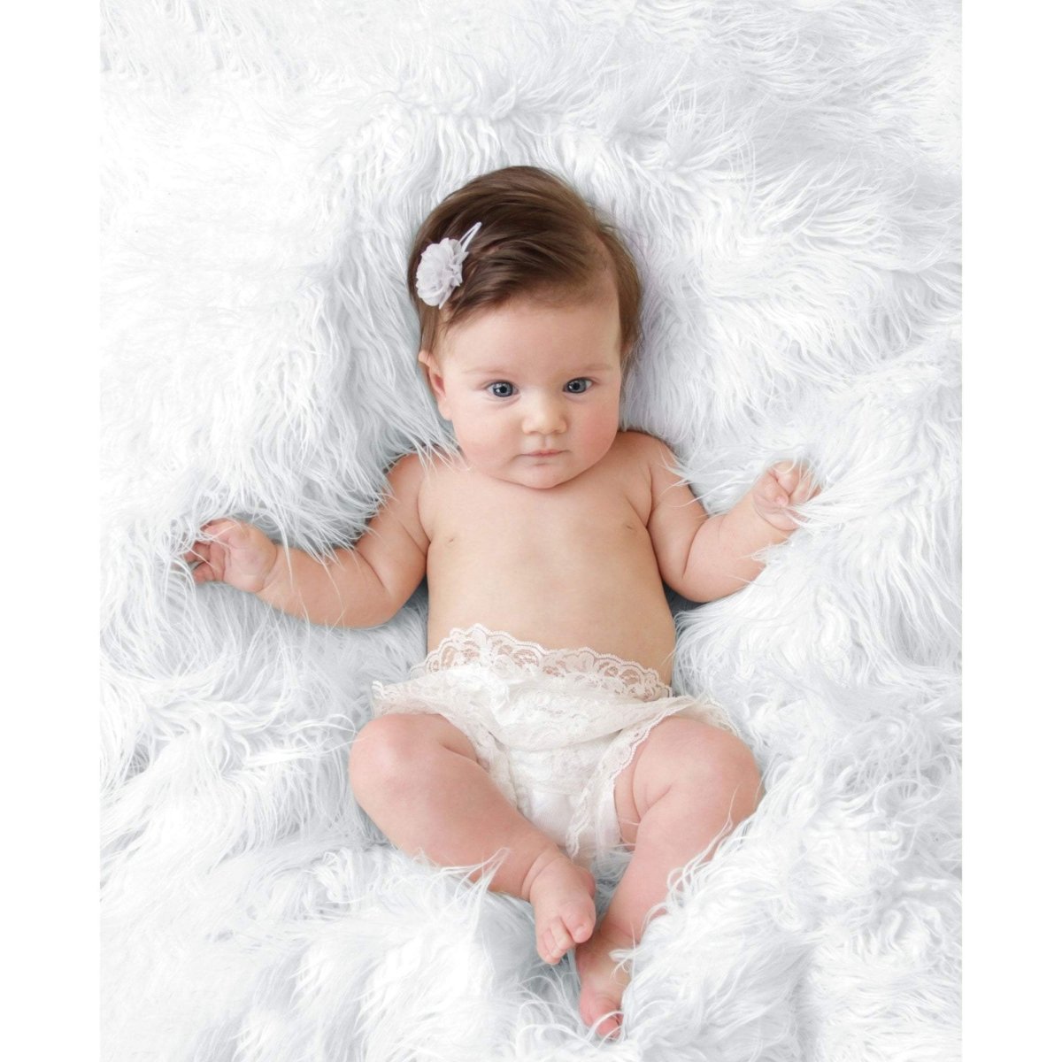Luxury Faux Fur Baby Blanket - White