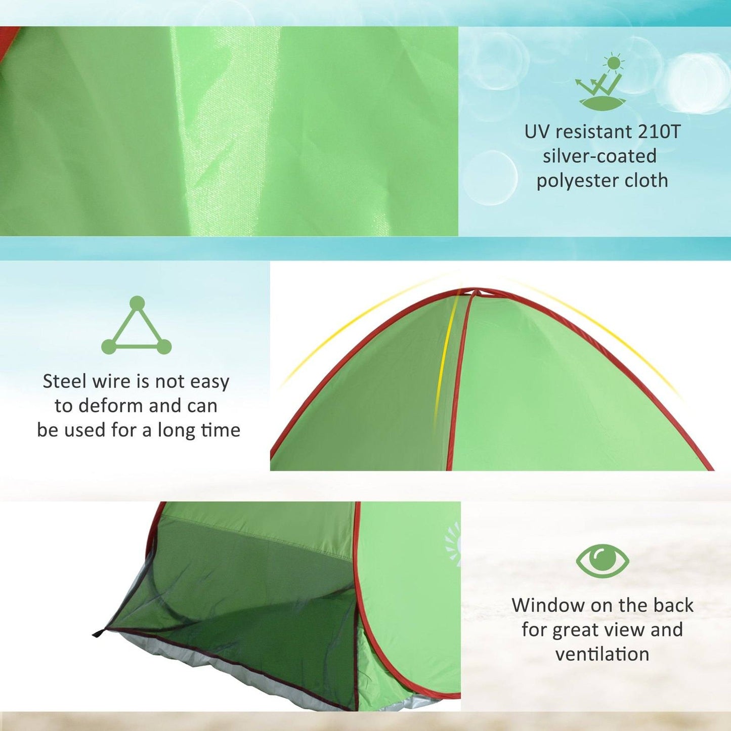 Pop Up Tent Beach Fishing Camping Uv Protection Patio Sun Shade Shelter