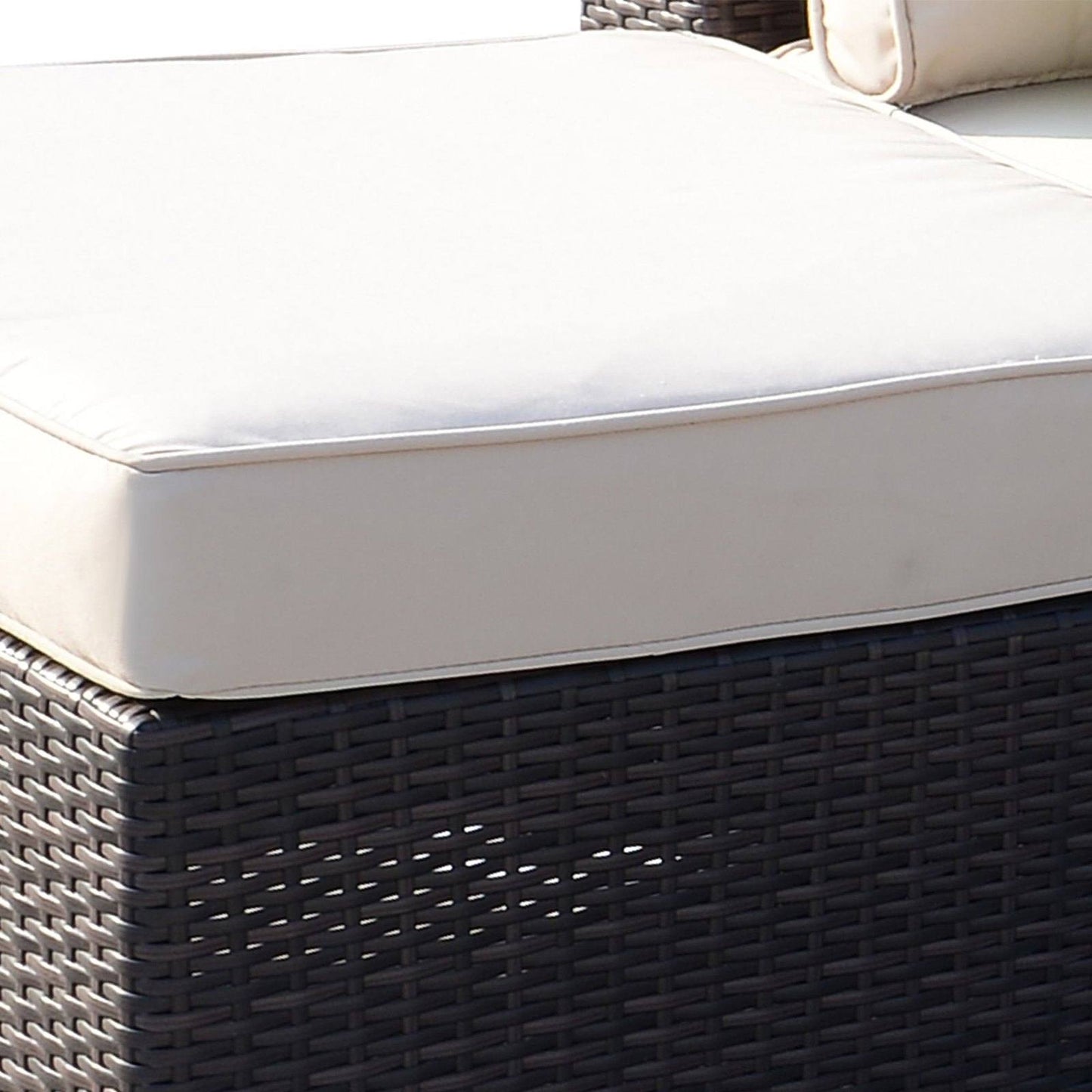8-Pieces PE Rattan Corner Sofa Set with Thick Cushions