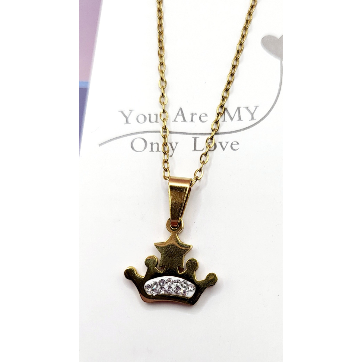 Pavé Crystal Crown Necklace