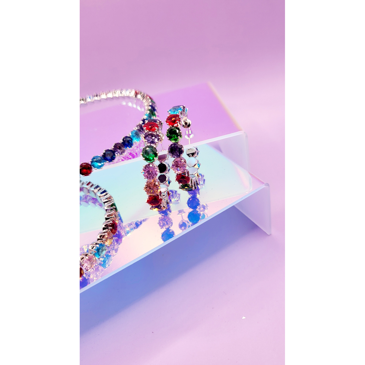 Aura Crystal Trio Choker, Bracelet & Earrings