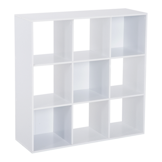 HOMCOM 9 Cube Storage Cupboard Bookcase Bookshelf Home Office, White