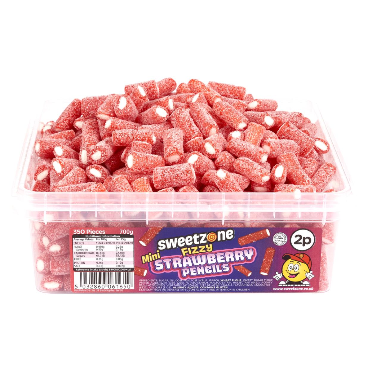 Fizzy Strawberry Pencils 700g Tub