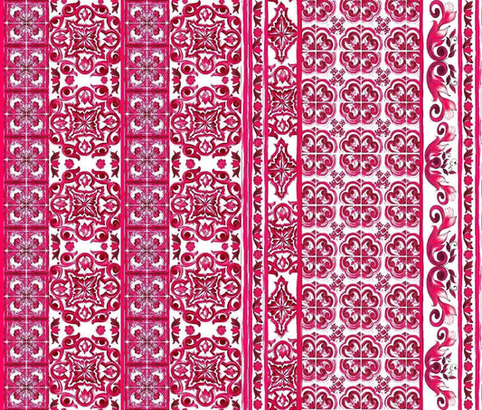 Majolica Pattern Fabric – Fabric by Metre, Multiple Options for Sewing & Dressmaking