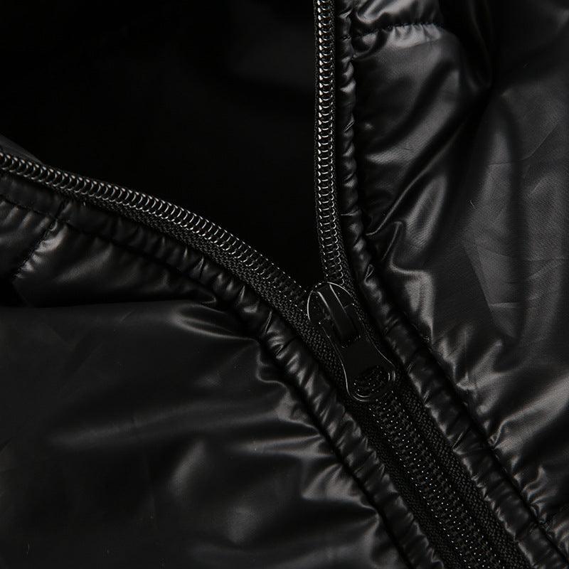 Mechanical Style Off-Shoulder Zipper Cotton Jacket