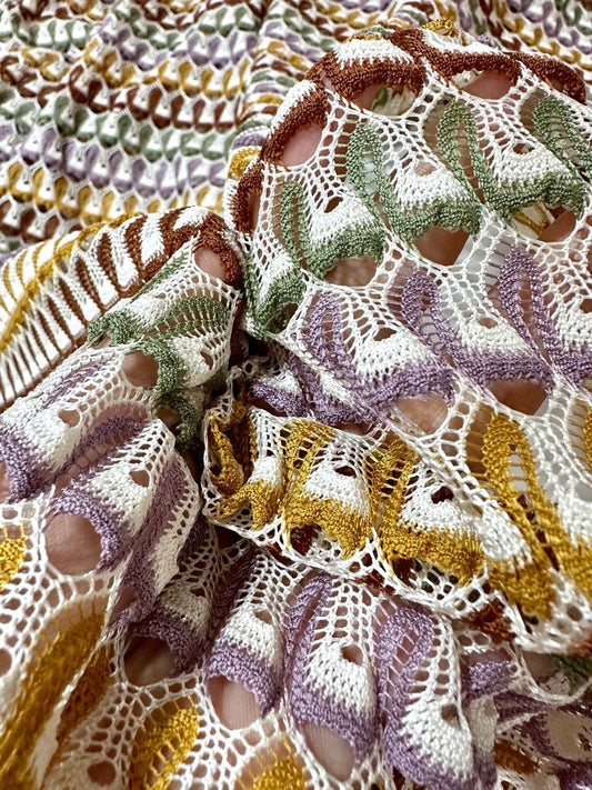 Soft Color Zigzag Knit Jersey Mesh Fabric for Crafts Apparel