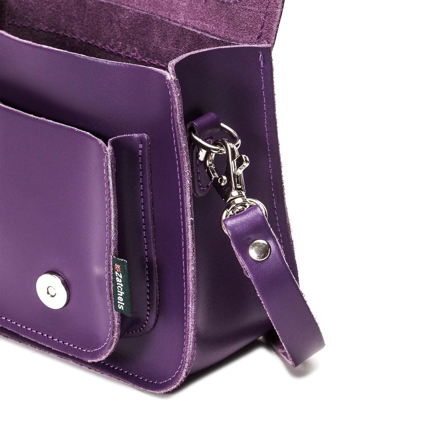 Handmade Leather Micro Satchel - Purple