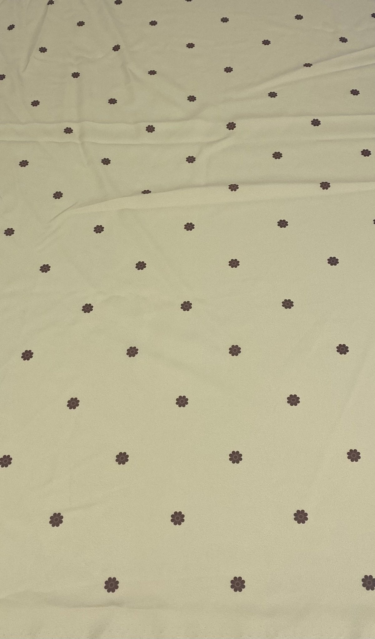 Minimal Yellow Fabric with Small Brown Floral