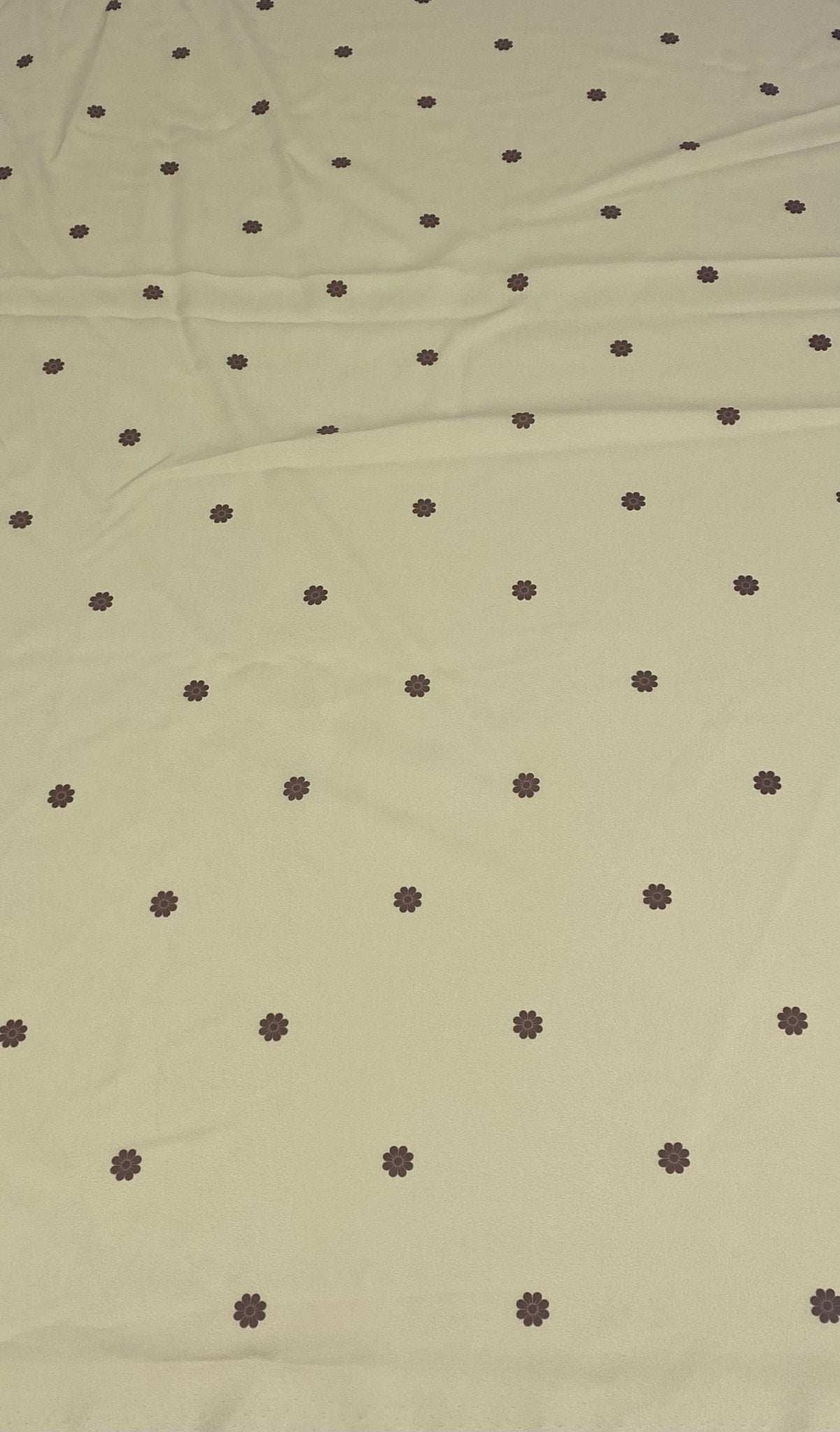 Minimal Yellow Fabric with Small Brown Floral – Fabric by Metre, Multiple Options for Sewing & Dressmaking