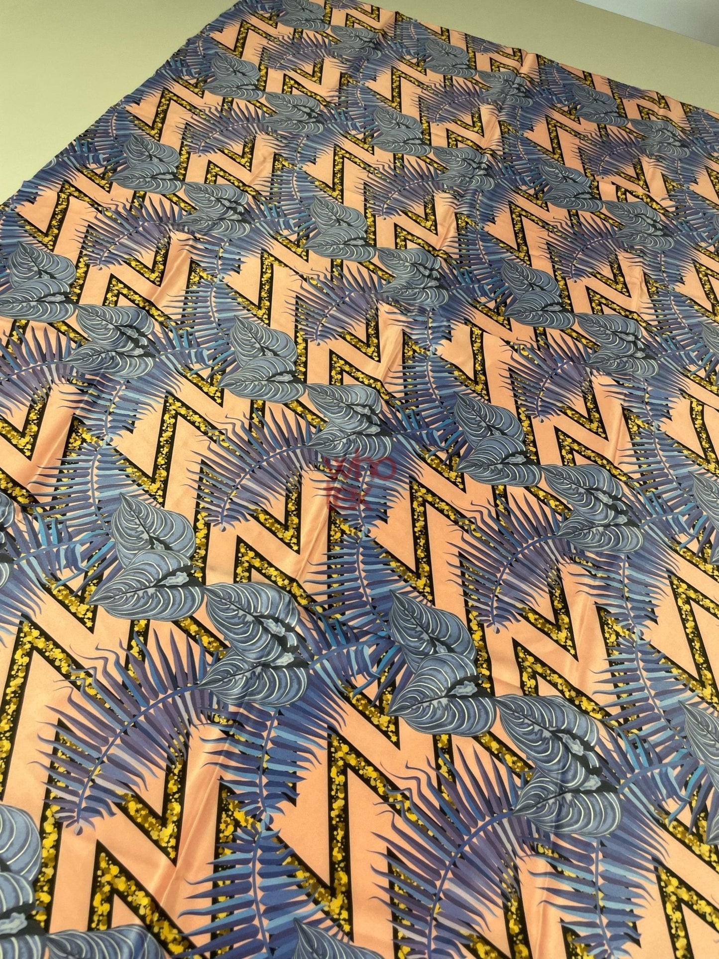 Modern Geometric and Tropical Leaf Print Fabric