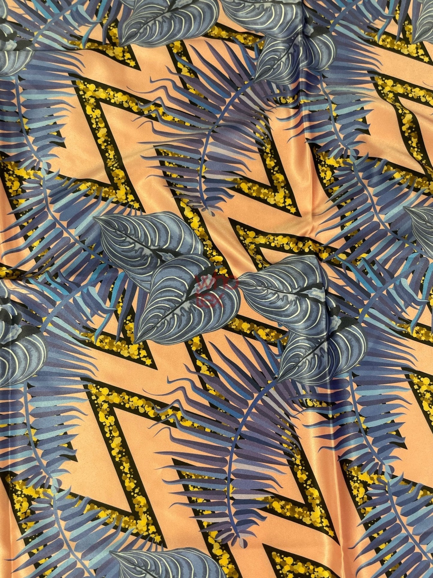Modern Geometric and Tropical Leaf Print Fabric