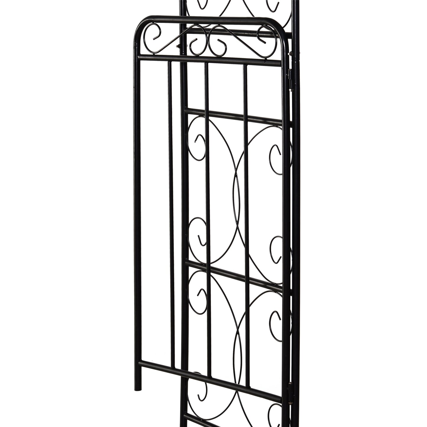 Metal Decorative Backyard Arch Gate Garden Arbor for Climbing Plants Outsunny