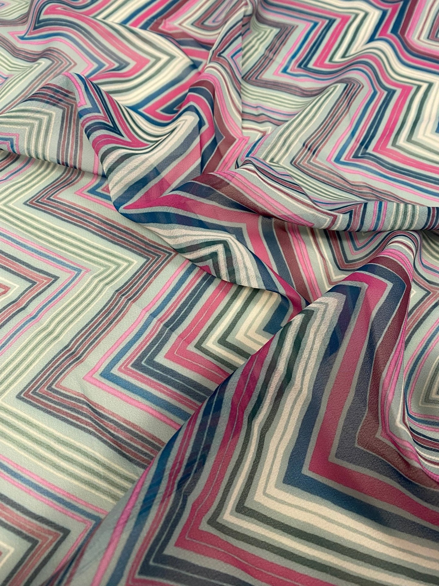 Multicolor Chevron Zigzag Fabric