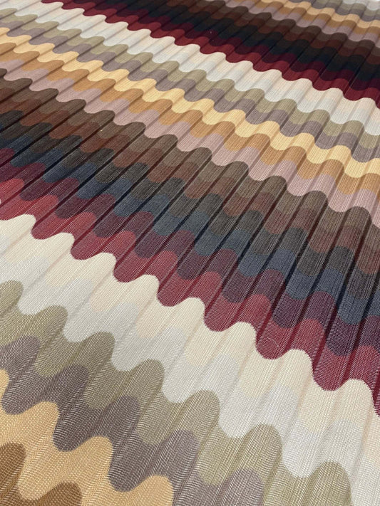Multicolor Pleated Wave Fabric