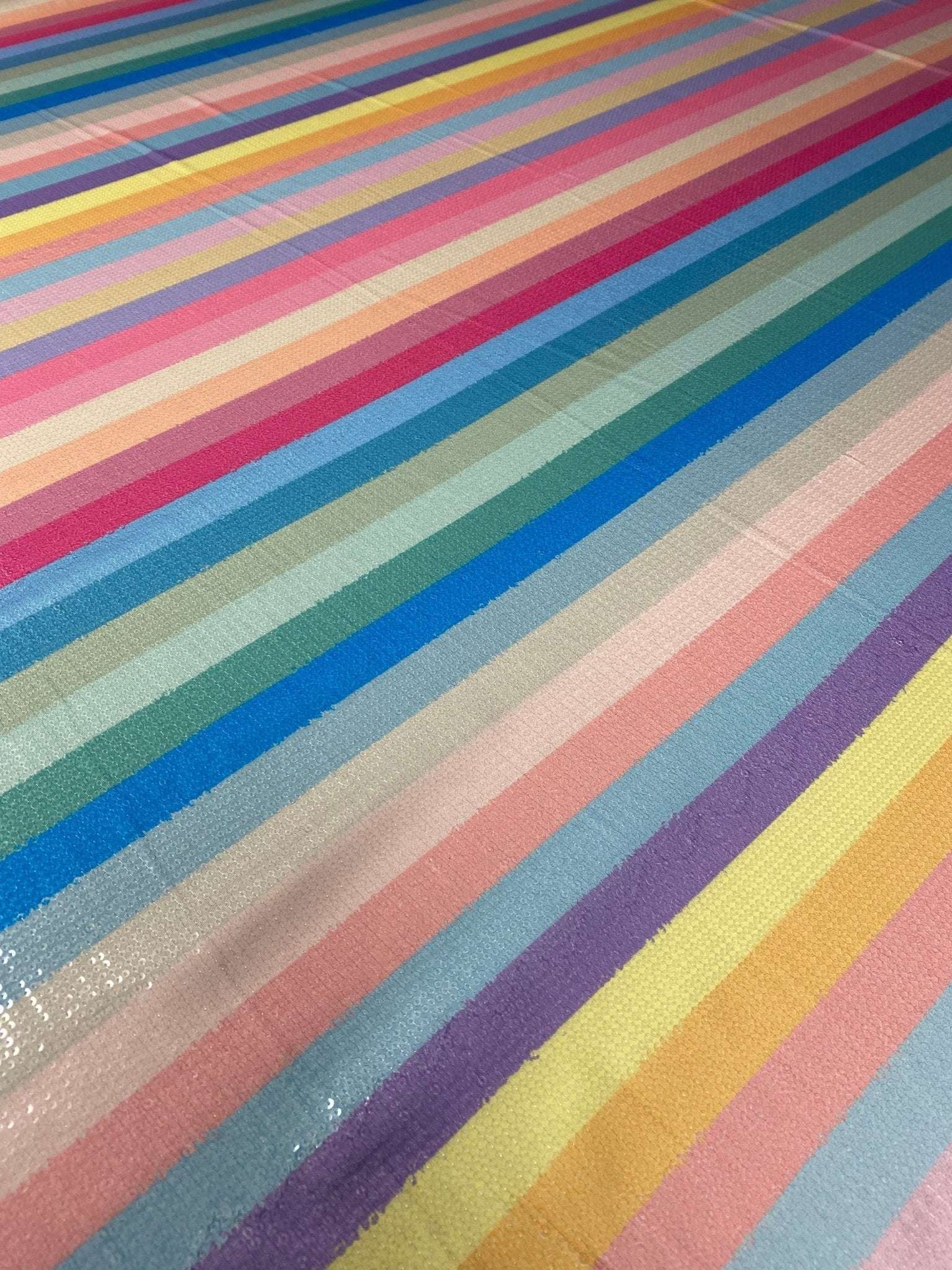 Multicolor Rainbow Striped Fabric