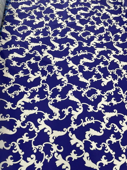 Baroque Navy Blue Fabric – Fabric by Metre, Multiple Options for Sewing & Dressmaking