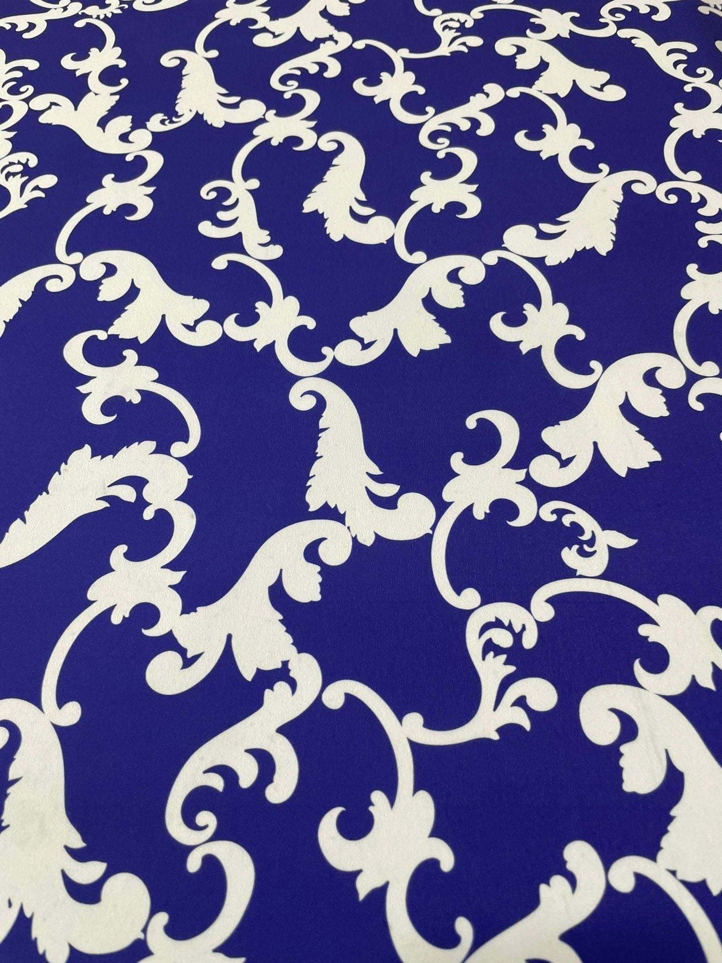 Baroque Navy Blue Fabric – Fabric by Metre, Multiple Options for Sewing & Dressmaking