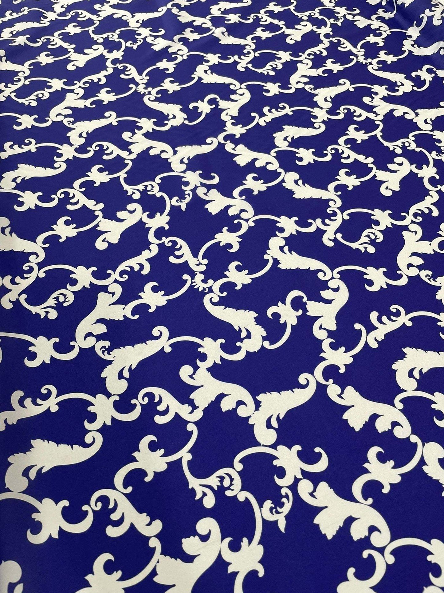 Baroque Navy Blue Fabric – Fabric by Metre, Multiple Options for Sewing & Dressmaking