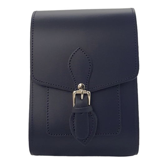 Handmade Leather Festival Phone Bag - Navy Blue
